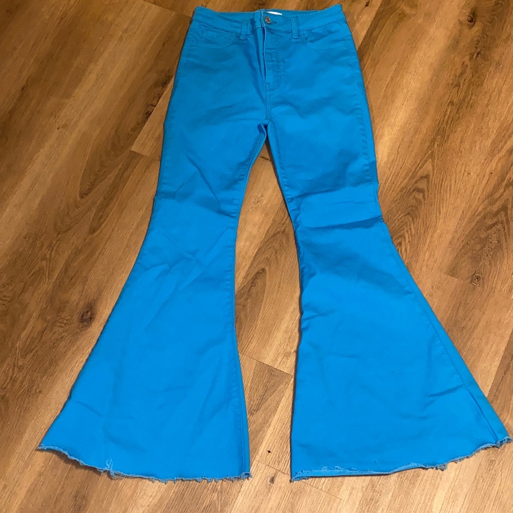 Zenana Outfitters Vibrant Blue Flare Jeans